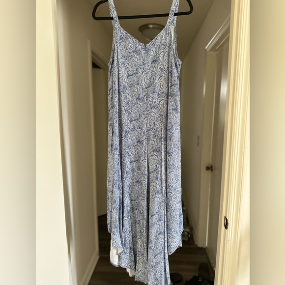 Ivy Street Blue and White Paisley Print Spaghetti strap wide-leg Romper size 2X - Picture 4 of 4